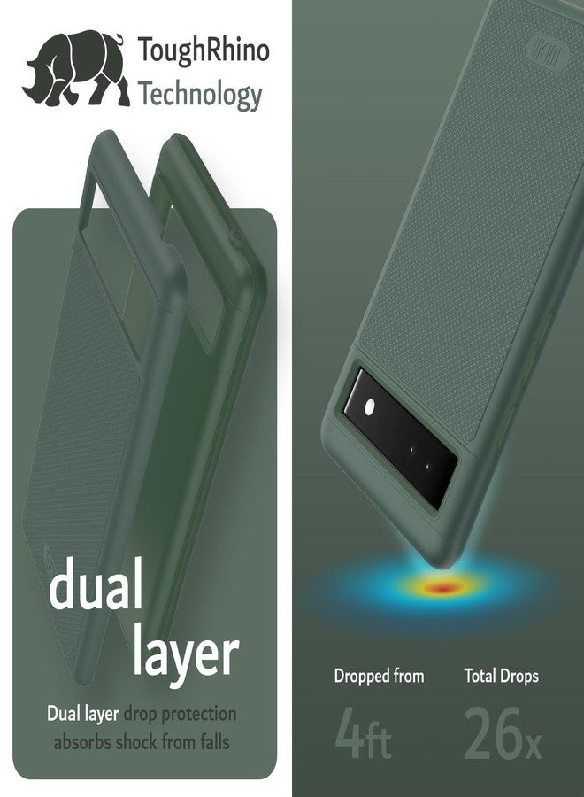 توديا جراب TUDIA MergeGrip [بمواصفات عسكرية] مصمم خصيصًا لهاتف Google Pixel 6a (2022)، [مُختبر ضد السقوط]، غطاء حماية مزدوج الطبقات مقاوم للصدمات، نحيف ومتين، مانع للانزلاق، شديد التحمل - أخضر صنوبري - Image 3